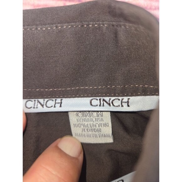 Cinch Mens XL Long Sleeve Brown Button-Down Shirt - Picture 5 of 8